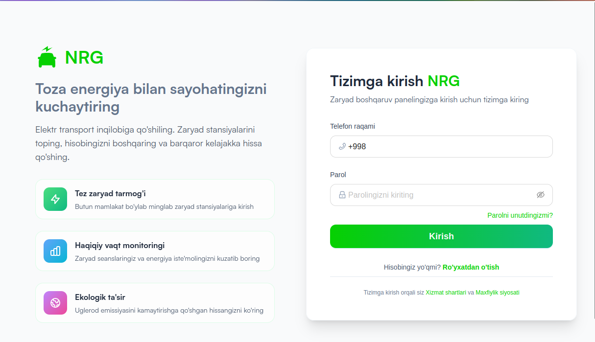 NRG – EV Charging Station Management Platform